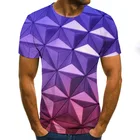 Летняя мужская футболка с 3D-принтом, повседневная мужская футболка с коротким рукавом и круглым вырезом, красочная модная футболка с 3D-принтом, Топ
