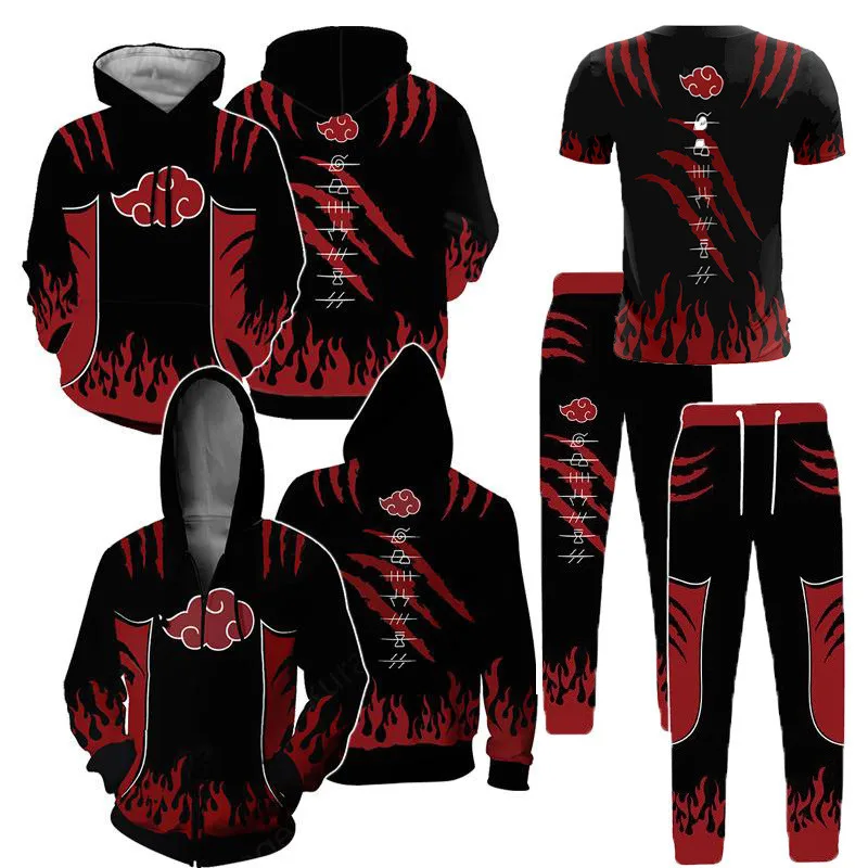 Uzumaki Naruto Akatsuki, одежда для косплея, штаны, толстовка, футболка, аниме Наруто, для взрослых, Мужская толстовка, куртка, 3D принт, пуловер с капюшоном