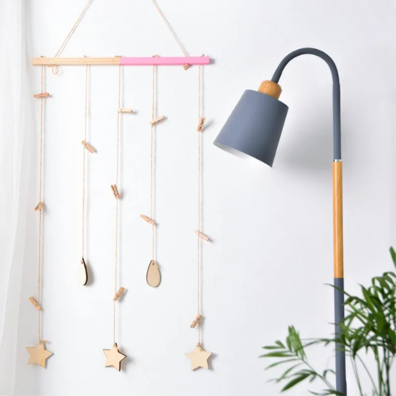 DIY Деревянная открытка фото с зажимами настенные Висячие украшения карточные