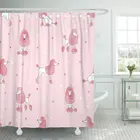 Милая занавеска для душа с рисунком животного, пуделя, собаки, розового цвета, из полиэстера, 60x72 дюймов, с крючками