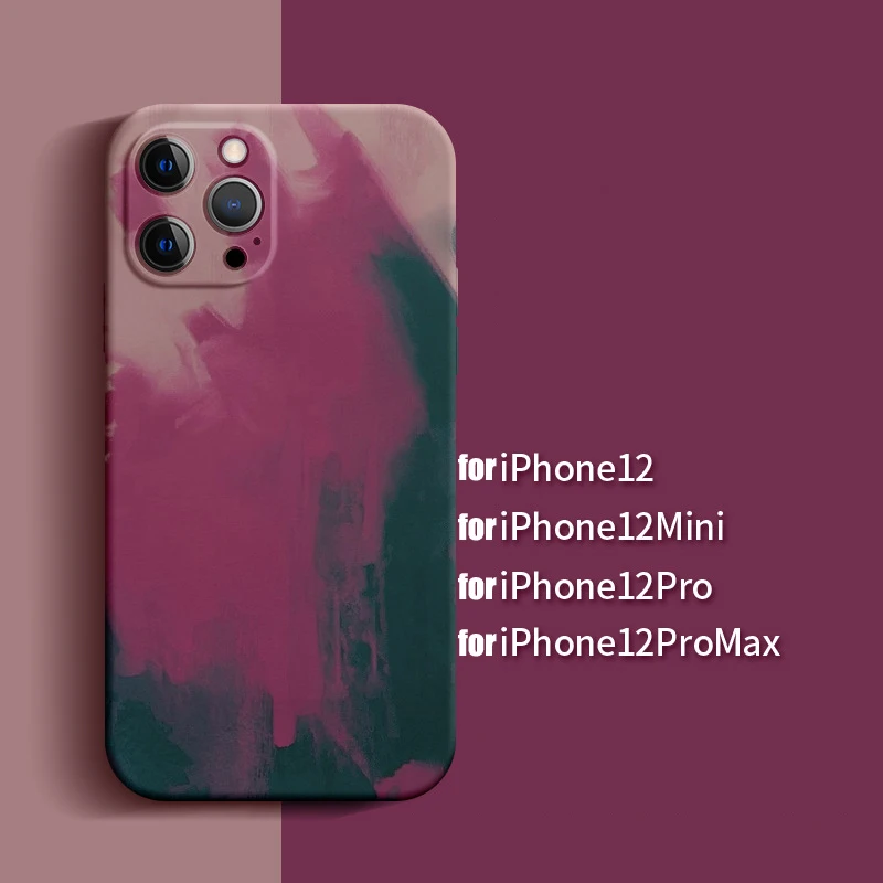 

Phone Case For iPhone 11 12 Pro X XR 11 XS Max 7 8 6 6s TPU Full Protection Soft Cover New Style Watercolor iPhone Accessories