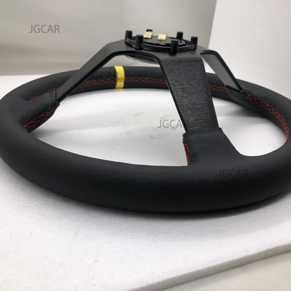 JDM 14 дюймов 350 мм Глубокая тарелка из натуральной кожи ралли тюнинг гоночное