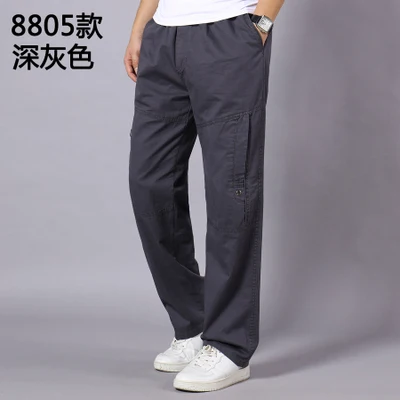 picture color Мужские брюки карго большого размера большие 5XL 7XL 8XL 9XL 10XL стрейч брюки Осень Военный стиль сафари прямые брюки карман Хаки 50 - Цвет: picture color