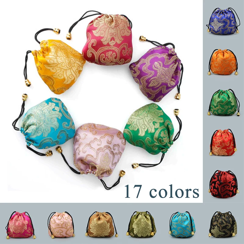 Китайский лотерейный мешок мешочек из шелка для украшений с вышивкой Свадебные
