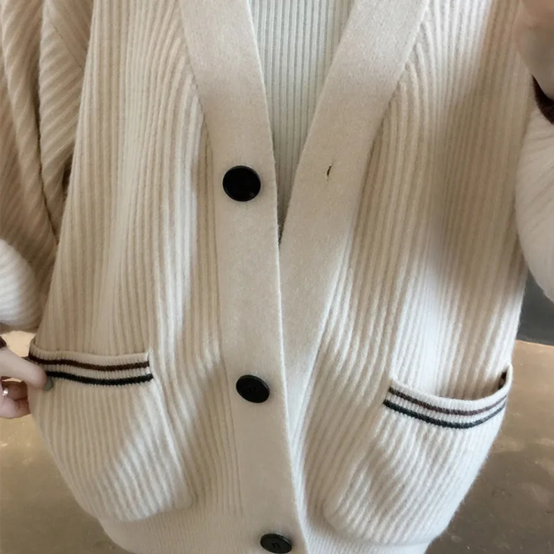 Кардиган женский вязаный оверсайз с длинным рукавом однотонный розовый желтый