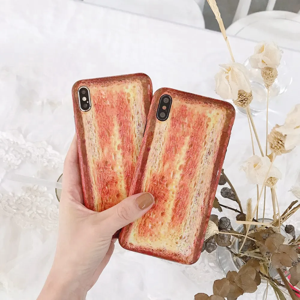 Рамочный чехол тостов имитация для iPhone X XS XR XSMAX телефона 7 8 Plus 6 6s 6Plus плюс крышка