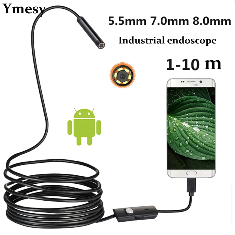 

Ymesy Android Phone Comes with Camera Industrial Endoscope , Pipeline Dental Auto Repair USB Camera 8LED Adjustable 5.5mm7mm8mm