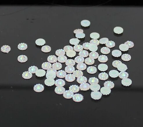

Free shipping~! Jelly White AB Resin lace Flatback beads for Nail Art/Garment/Decoration.4mm 5mm 6mm