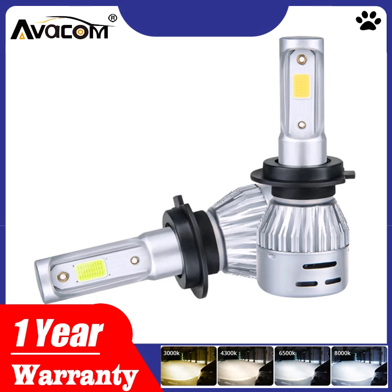 Avacom 2 шт. H4 HS1 светодиодный фонарь для мотоцикла скутера 12 в 3000 К 6500 к 8000 72 Вт 8000Lm