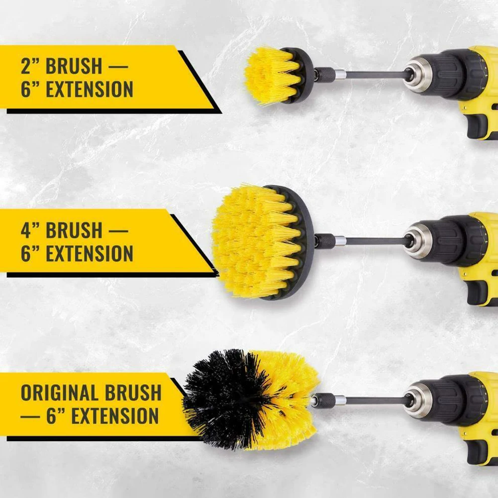 

4 PCS Brush Drill Brush Tub Cleaner Power Scrubber Scrub Kit Drill Remover
