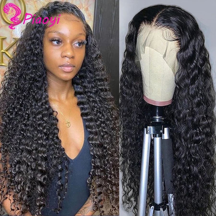 

Кудрявые вьющиеся передние парики из человеческих волос на сетке для черных женщин без клея, бразильский парик из человеческих волос T-Part, в...