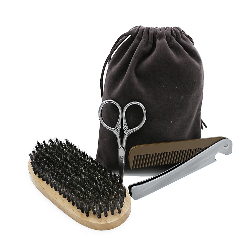 Набор кистей и расчесок для мужчин набор из 3 щеток с щетиной кабана ухода за бородой подарок|Помазок| |