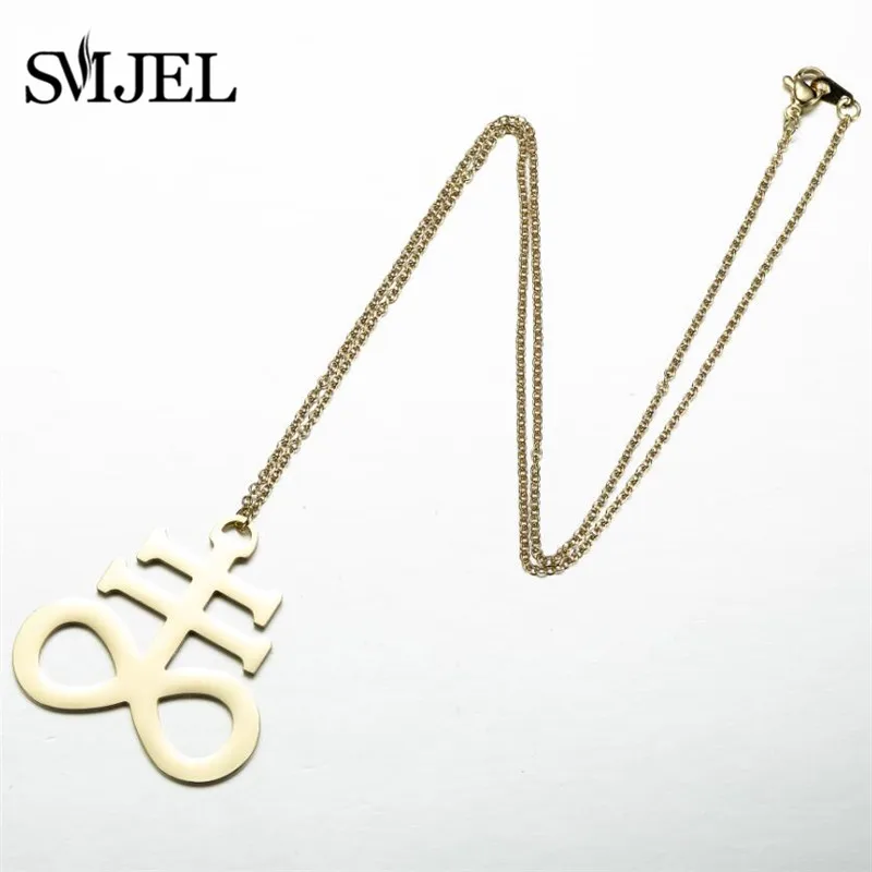 Левиафан Крест Кулон сатанинский символ из нержавеющей стали сатана ювелирные