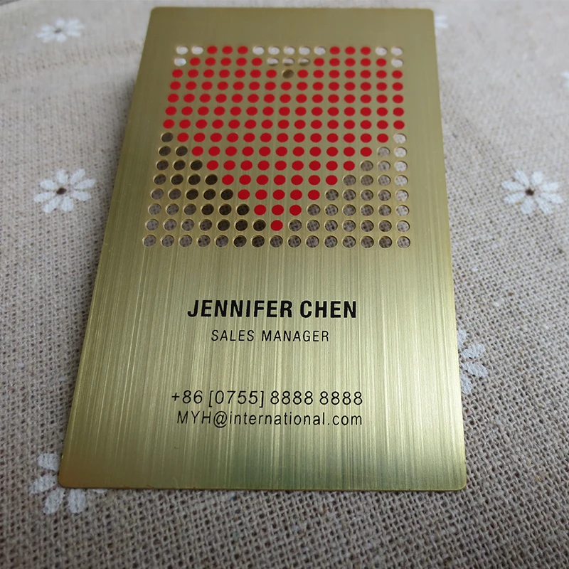Brushed Metal Business Card Gold Copper Custom Gift VIP Design Print Production | Канцтовары для офиса и дома