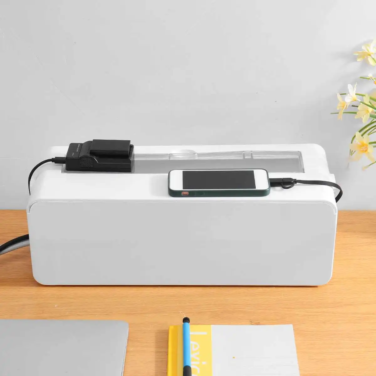 

Cable Tidy Storage Box Safety Power Cord Socket Case Organizer Practical Home Office Dustproof Wire Storage Box Management