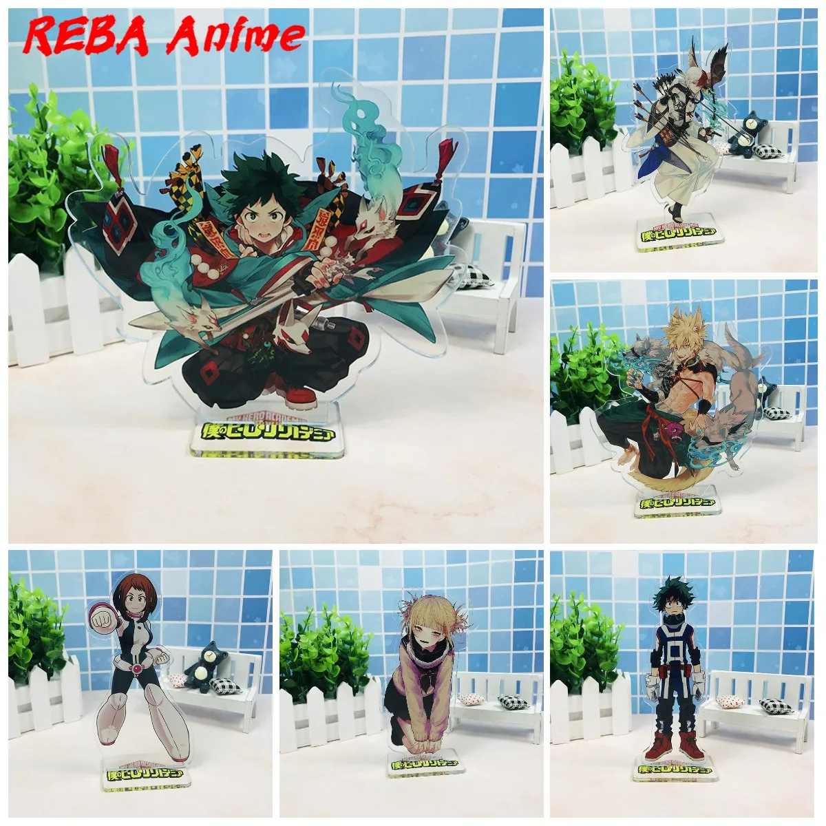 My Hero Academia Figure Stand Card Midoriya Izuku Acrylic Figure Todoroki Shoto Stand Desk Decor Standing Sign Keychain