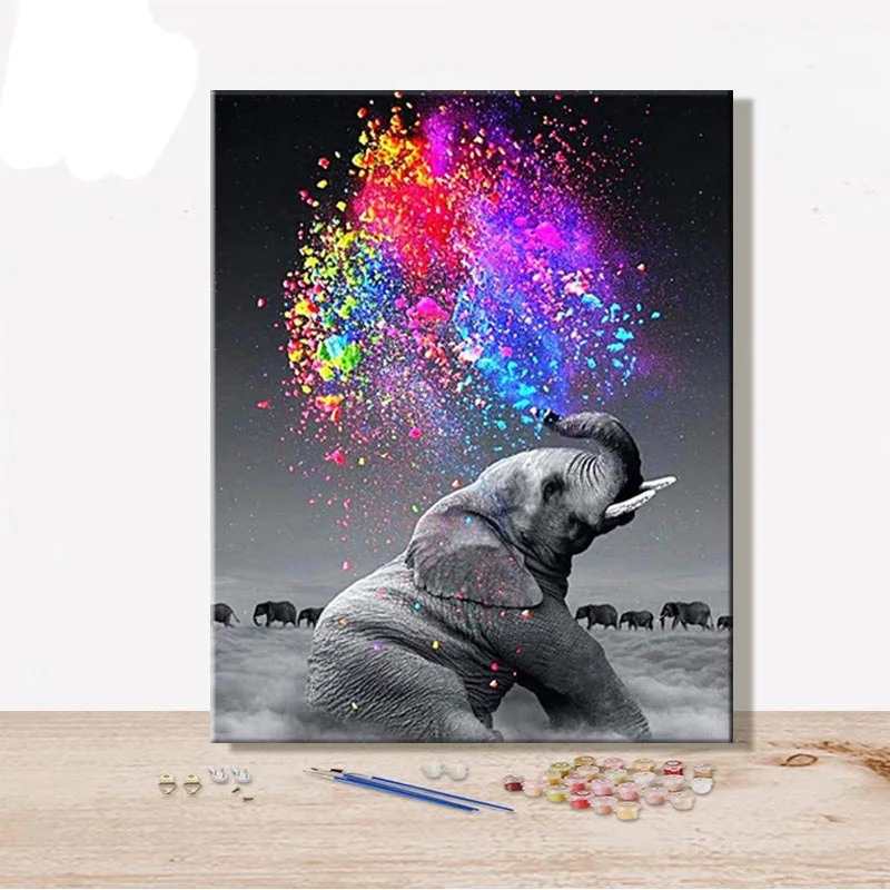 Слон животное DIYPainting по номерам реалистичное художественное полотно живопись на