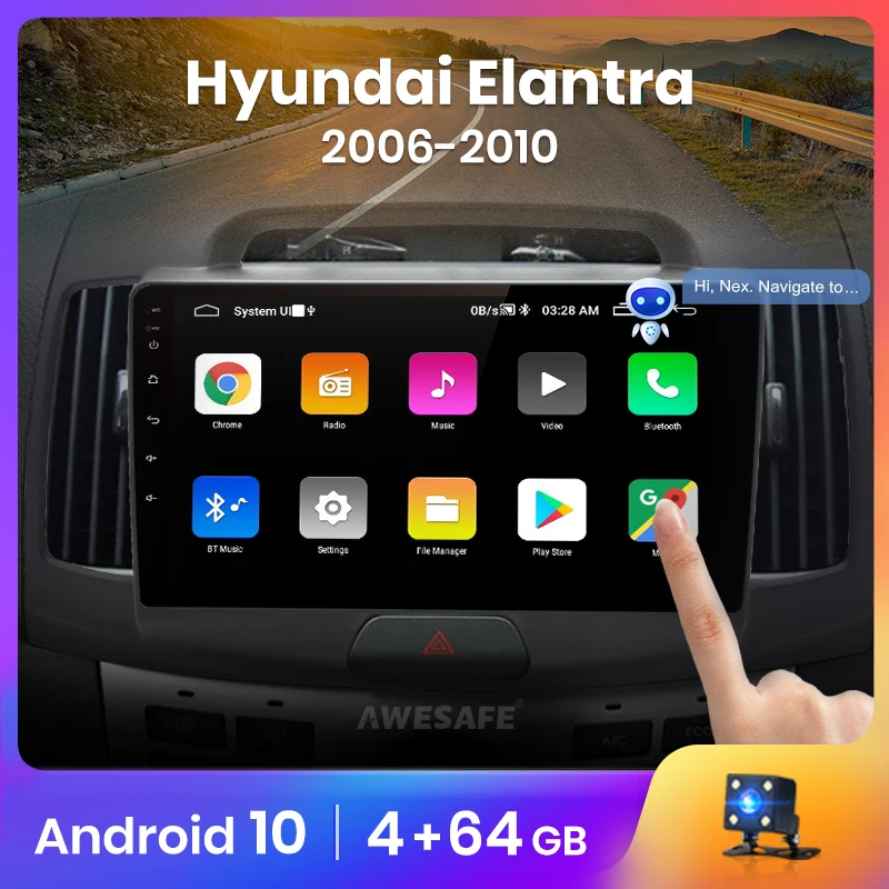 Автомагнитола AWESAFE PX9 для Hyundai Elantra 2006 2007 2008 2010 мультимедийный видеоплеер с GPS