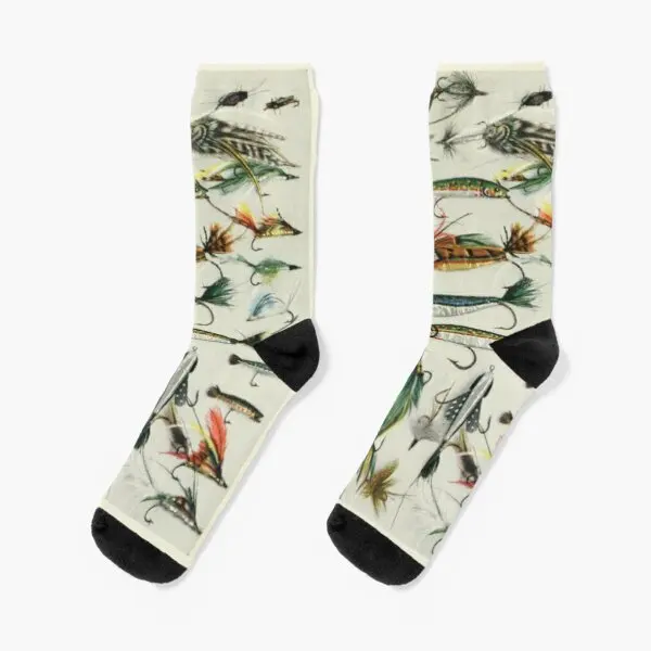

Fishing Lures Crew Socks Best Women Black Knee High Ankle Mens