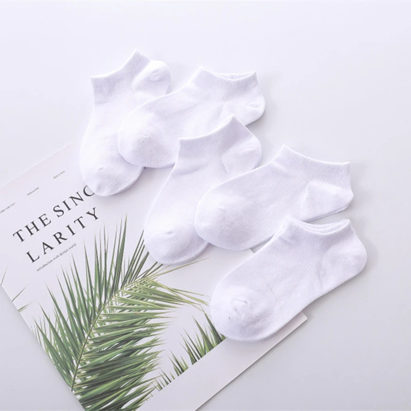 5 пар/лот носки для малышей короткие белого цвета мальчиков и девочек мягкие