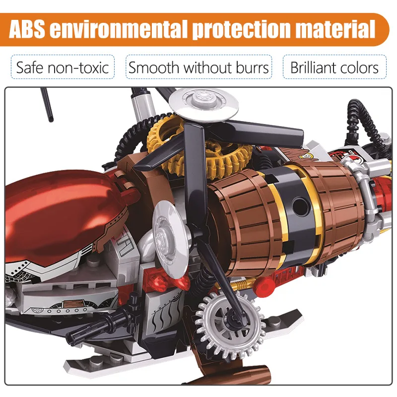 Город эпоха паровых машин пиратский вертолет КИТ модель корабля строительные