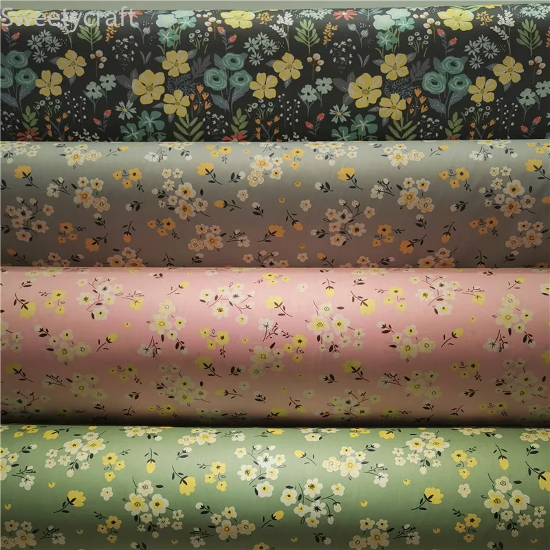 

160cmX10M Twill Printed 100% Cotton Fabric For Baby Sewing Hat Quilting Fat Quarters Child DIY Patchwork Flower Printed Fabric