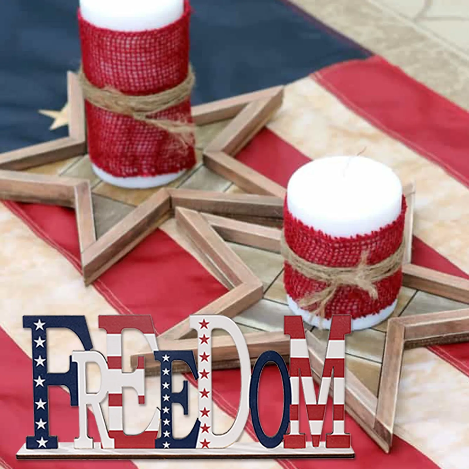 

American Independence Day Wooden Letters for Decoration Wooden Letters Creative Ornament Glorys Home Decor-Letters N Home