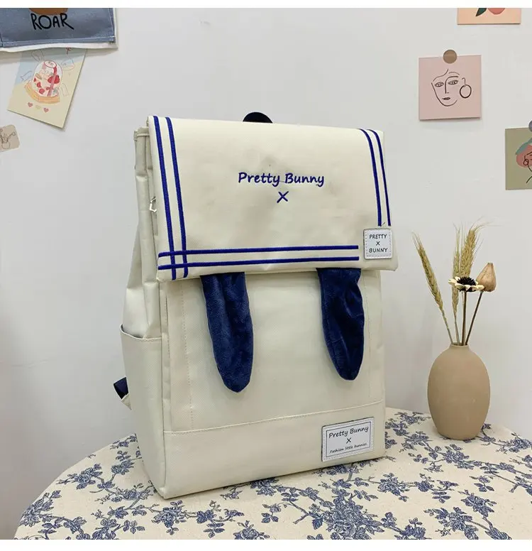 

Creative College Style Student JK Cute Rabbit Ears Backpack Japanese Funny Schoolbag Girl Cool Backpack cute backpack
