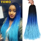 TOMO, Сенегальские закрученные синтетические волосы косы с крючком для волос 24 дюйма 30 корней эффектом деграде (переход от темного к три тона плетеные волосы для наращивания чёрный; коричневый Цвет