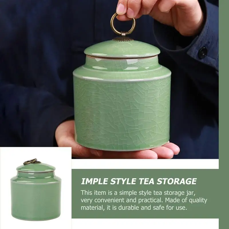 

1Pc Ceramic Tea Canisters Simple Sealing Jars Tea Tanks (Assorted Color)
