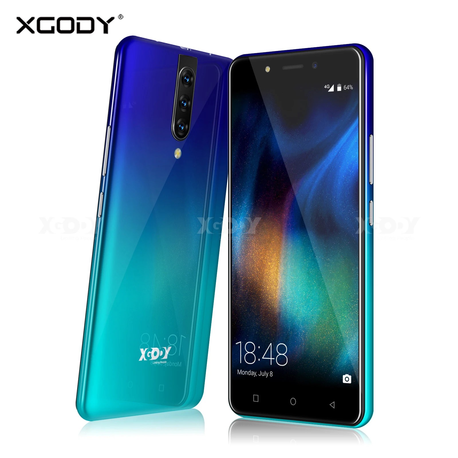 XGODY 4G Dual Sim смартфон Android 9,0 5," 18:9 HD полный экран 2 Гб 16 Гб MTK6737 четырехъядерный 5 Мп камера 2800 мАч мобильный телефон K20