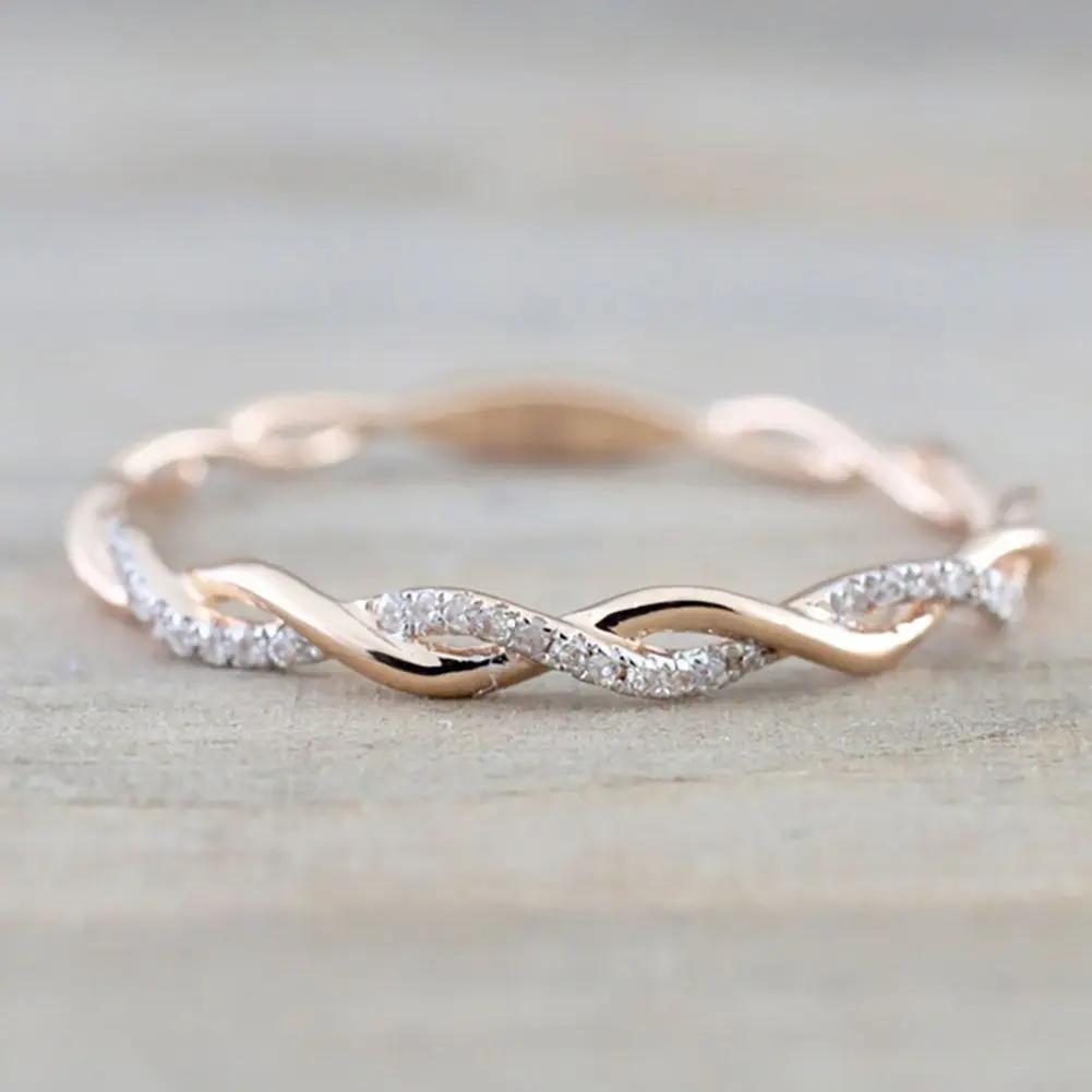 

10K Rose Gold Ring for Women Anillos Engagement Christmas Diamond Wedding Ring Band Women Wedding Diamond Gold Ring for Jewelry