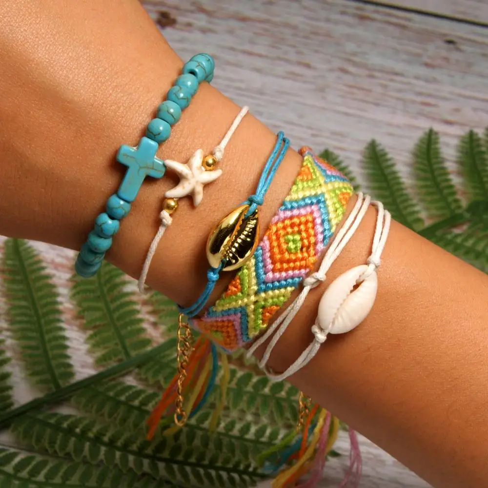 BRAVEKISS 22 Цвета Vsco оболочки браслеты "Joyas" Комплект для друзья ручной river dale Boho Femme Богемные аксессуары BPB0517 - Окраска металла: 18