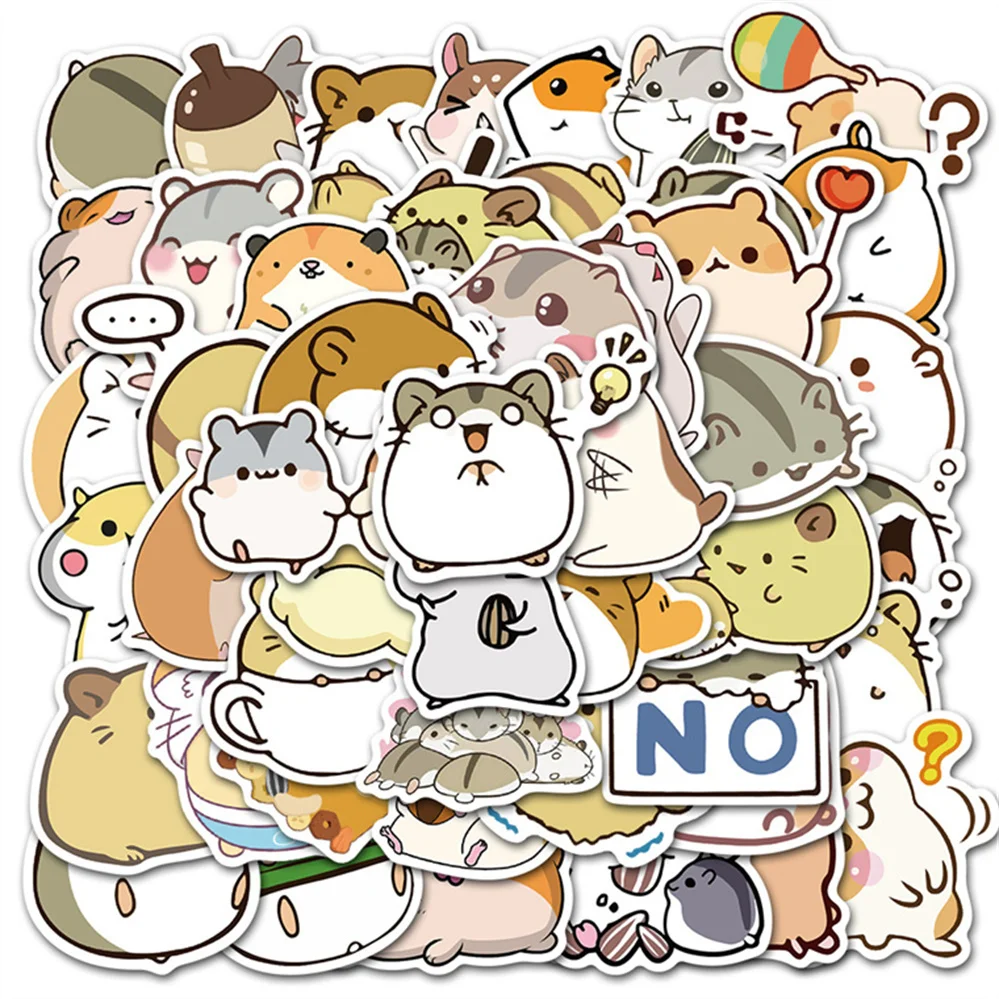 

10/30/50PCS Cartoon Cute Hamster Graffiti Sticker Suitcase Skateboard Guitar Laptop Helmet Waterproof Sticker Toy Wholesale