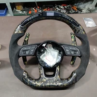 forged steering wheel shift lights display carbon fiber for audi b9 a3 a4 a5 s4 s5 rs3 rs4 rs5 2017 2020 car style