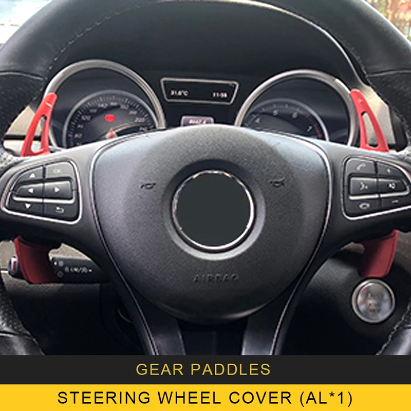 Gear paddles X1 Карманго для Mercedes Benz GLE W166 Coupe C292- автомобиль красный круг кнопки рамка Крышка отделка наклейка интерьерные аксессуары - Название цвета: Gear paddles X1