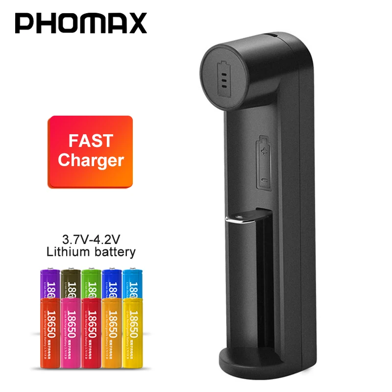 PHOMAX 1 slot smart LED индикатор быстрой зарядки 18650 IMR/литий ионный Аккумулятор AA AAA 16340 18700