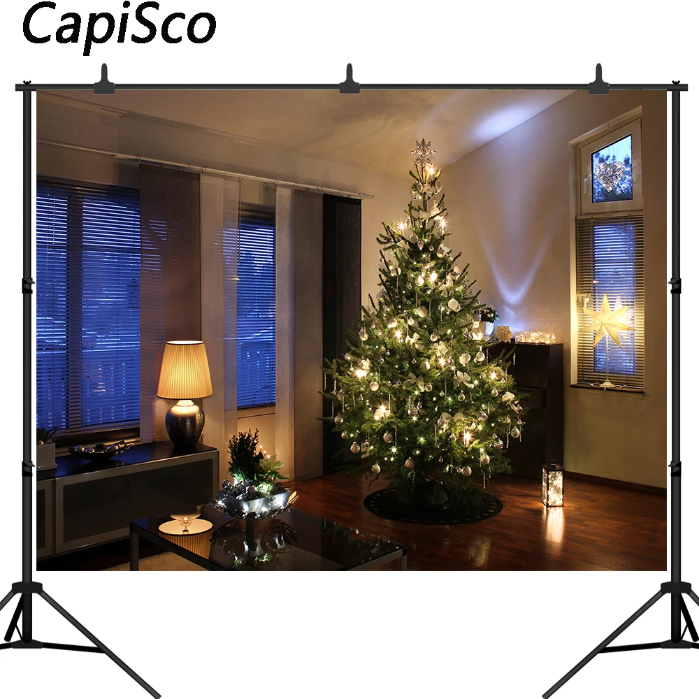 

Capisco Christmas Photography Backdrop Interior tree Background Portrait Photobooth Banner Party Decorations Photo Studio Props
