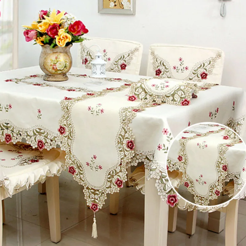 Скатерть с вышивкой в сельском стиле водонепроницаемый пыленепроницаемый чехол