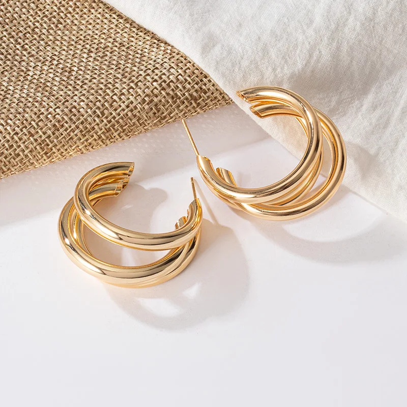 

2021 Vintage Earrings For Women Big Geometric Statement Gold Metal Drop Earrings Trendy Earings Jewelry Accessories