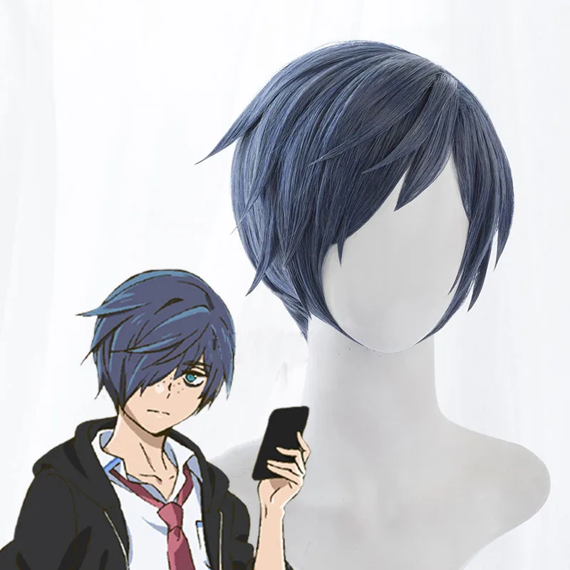 Sarazanmai Toi Kuji Косплей парики светло-фиолетовый смешанные синие короткие волосы Kuji Toi парик костюмы на Хэллоуин+ Бесплатный парик Кепка