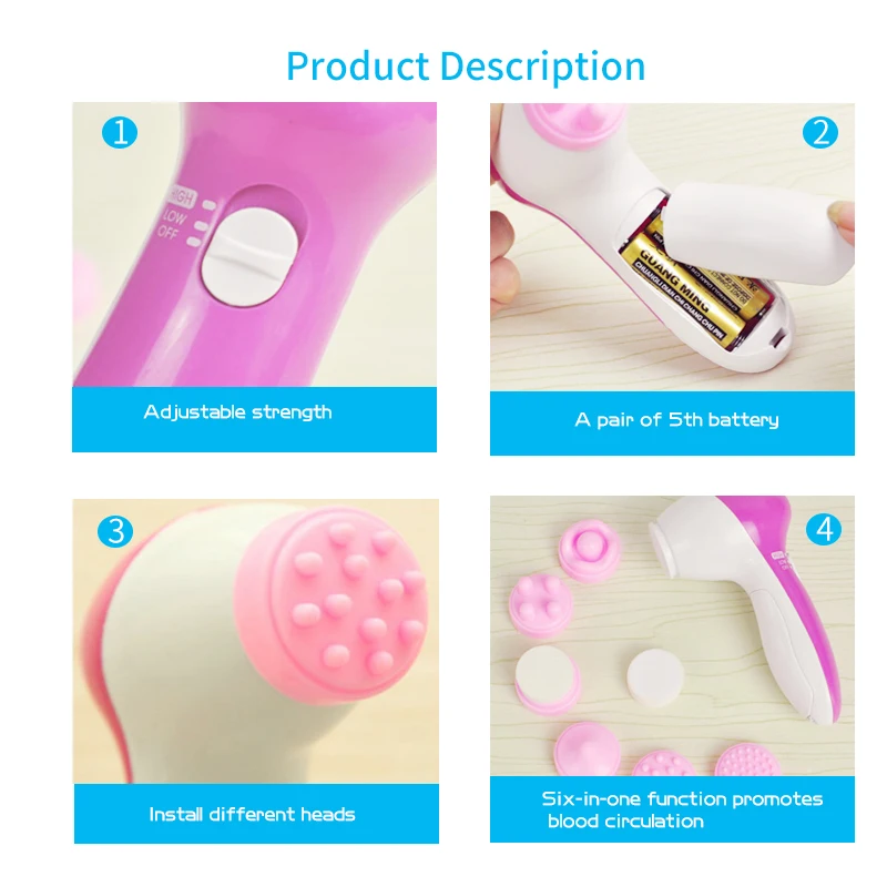 6 в 1 стирка аппарат для чистки лица поры кожи Очиститель Очищение тела массаж