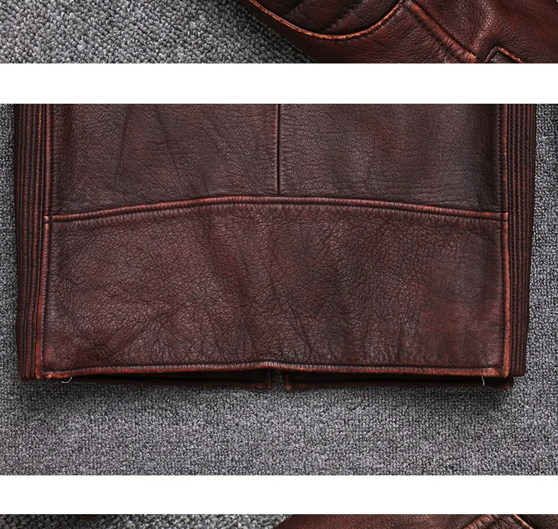 Tcyeek Genuine Leather Jacket for Men Fashion Cow Leather Coat Streetwear Men's Moto& Biker Coats Slim Casaco U-1806
