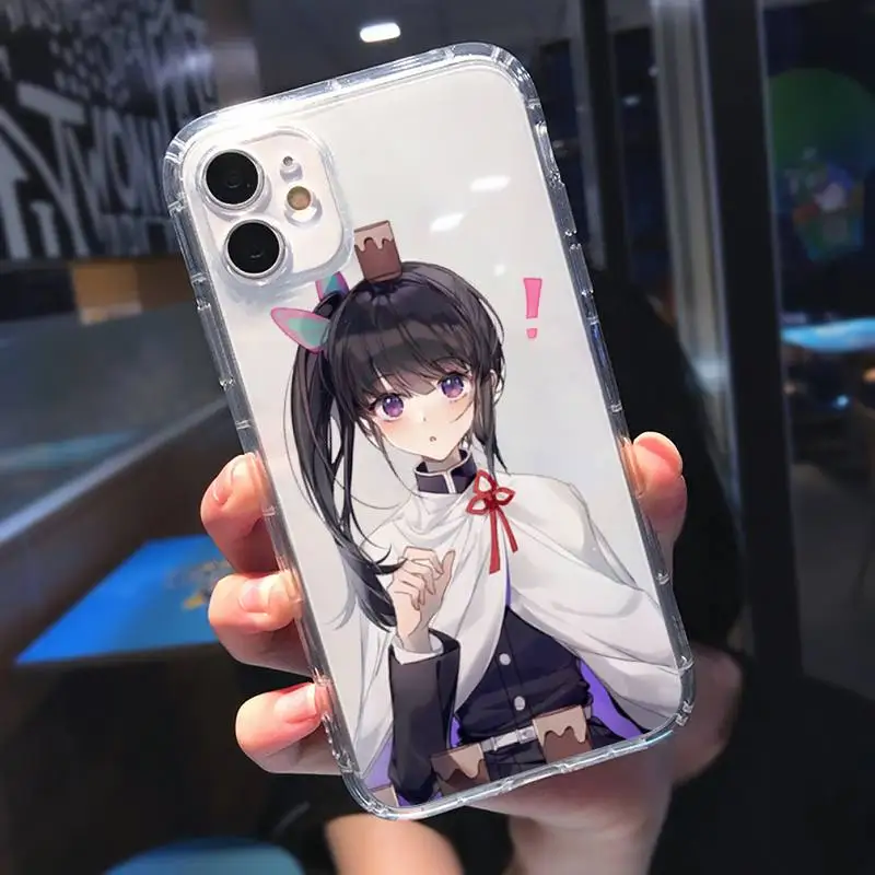 

Anime cartoon fun aesthetics Demon Slayer Phone Case Transparent for iPhone 11 12 mini pro XS MAX 8 7 6 6S Plus X 5S SE 2020 XR