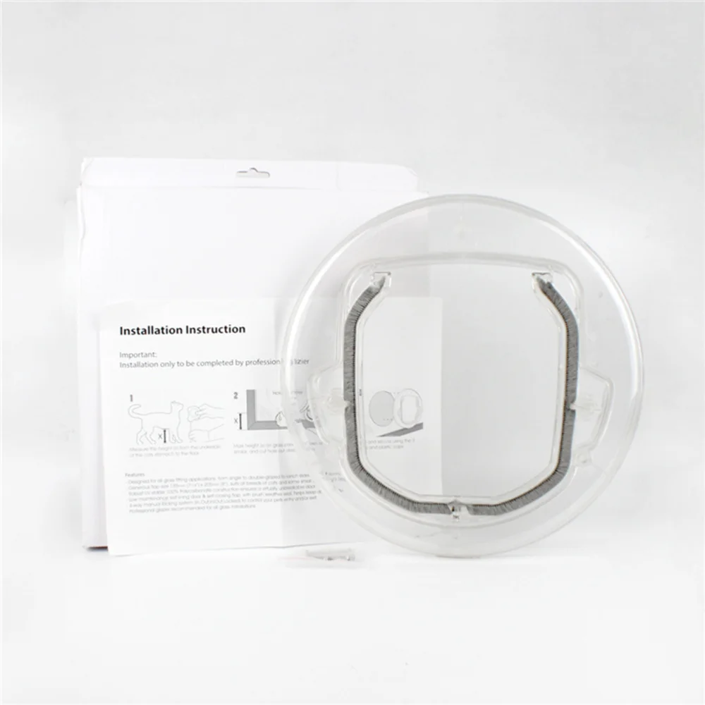

PC Glass Door Round Cat Entry Exit Door Practical Door Hole Pet Dog Cat Door Hole