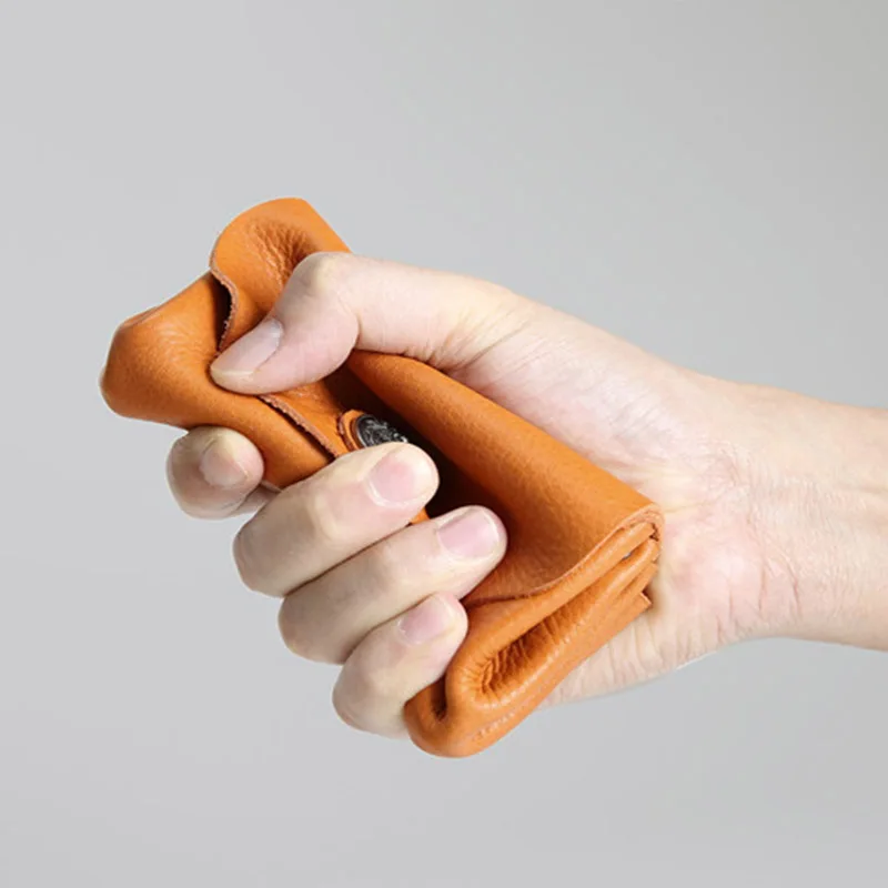 Кошелек для мелочи мужчин и женщин маленький бумажник из 100% натуральной кожи