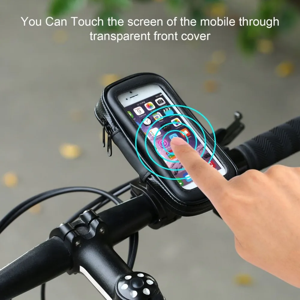 

Universal Waterproof Phone Bike Bag Cover Case Pouch with Mount Holder For Motorcycle Bicycle Mobile Phone S M L XL Black