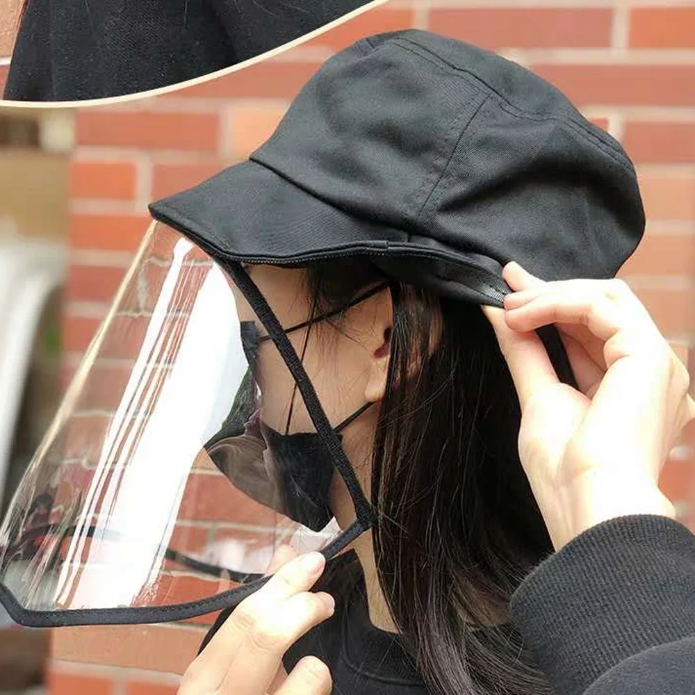 

Isolation protective hat mask cover face isolation splash splash sunscreen fashion hat mask Can be removed and put on