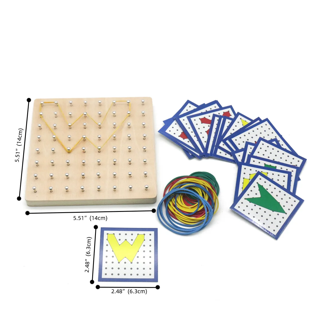 

Montessori Wooden Geoboard Mathematical Manipulative Material with Cards Educational Learning Toys For Toddlers E2664H