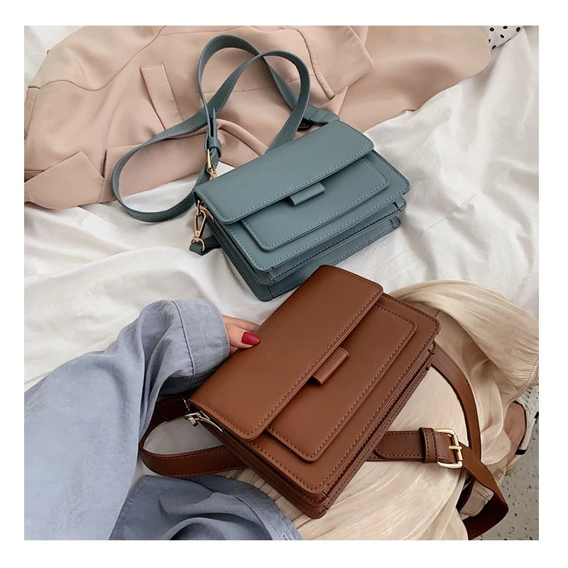 

Classic Small Flap Bag for Women Small Square Light Simple Female Daily PU Leather Waterproof Shoulder Crossbody Messenger Bags